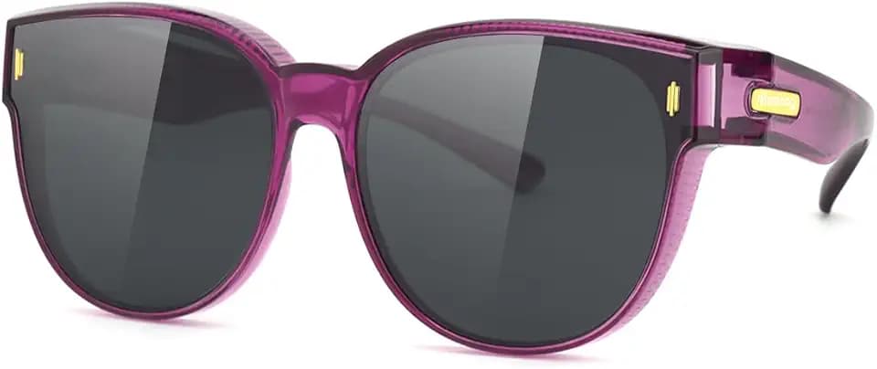 Meeloog Polarized Fit Over Sunglasses for Women, Large Round Cat Eye Shades