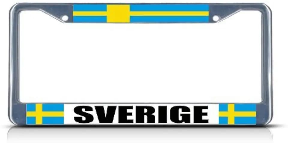 Fastasticdeals Sweden Flag Sverige Swedish Country Study License Plate Frame Tag Holder Cover