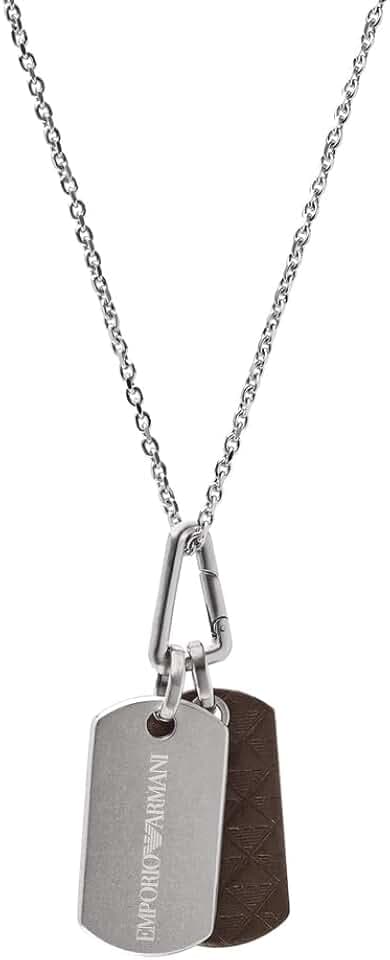 Emporio Armani Pendentif en Acier Inoxydable Argenté Pour Homme EGS3133040, Taille Unique, Pas de Pierre Précieuse