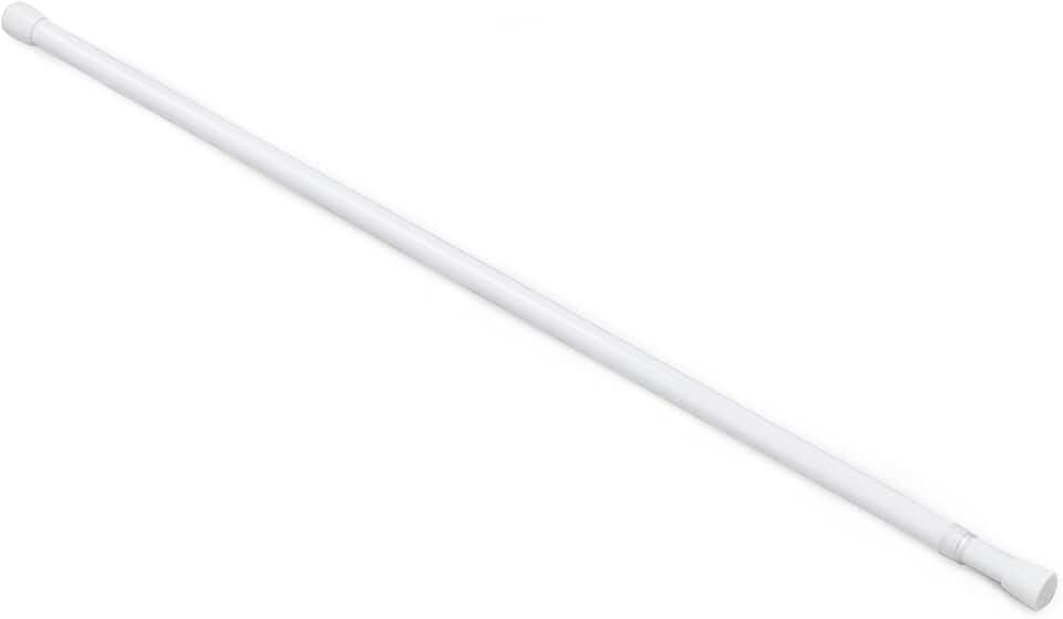 Fantasia Spring Tension Curtain Rod, 28-48 in, Brass, Telescoping