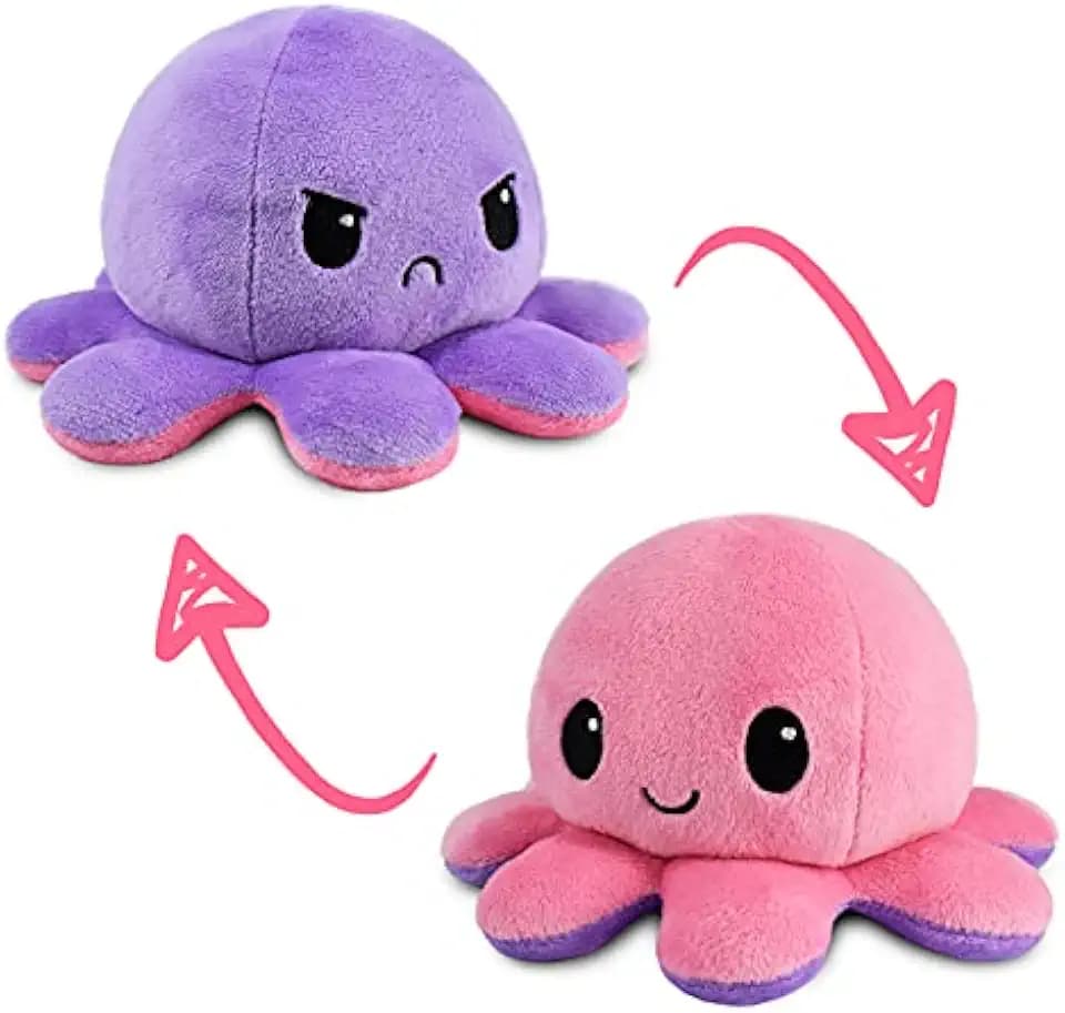 TeeTurtle Reversible Octopus Pink & Purple 4 Inch Flip Plushie