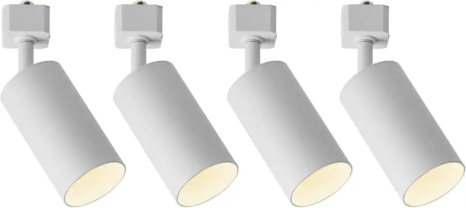 VANoopee GU10 Track Lighting Heads H Type White LED Track Light Heads Compatible with Halo Style System, MR16 GU10 Base Adapter Ceiling Spot Light Fixture Direction Adjustable, Pack of 4, No Bulbs