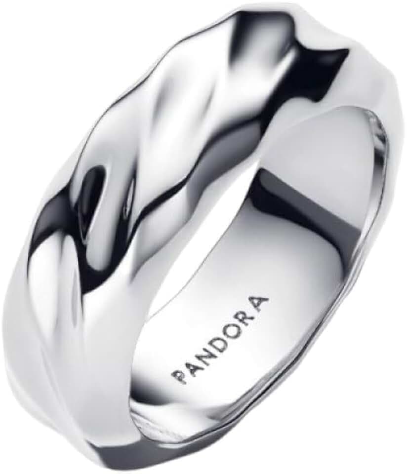 PANDORA Breiter Bandring für Damen Wellig Silber 193886C00