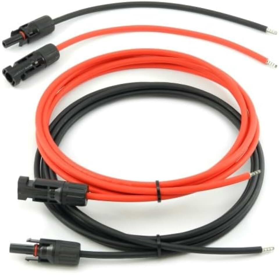 solartronics Verbindungskabel für Laderegler 4mm² 8m - Solarkabel rot/schwarz inkl. Solarstecker und Aderendhülse - Solarpanel Adapterkabel - Photovoltaik Kabel H1Z2Z2-K - Made in Germany