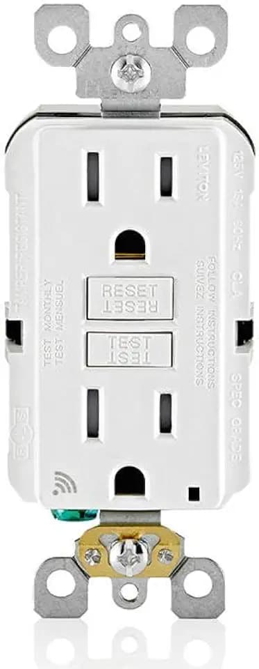 Leviton Smart GFCI Outlet, Tamper-Resistant, 15 Amp, D2GF1-KW, White