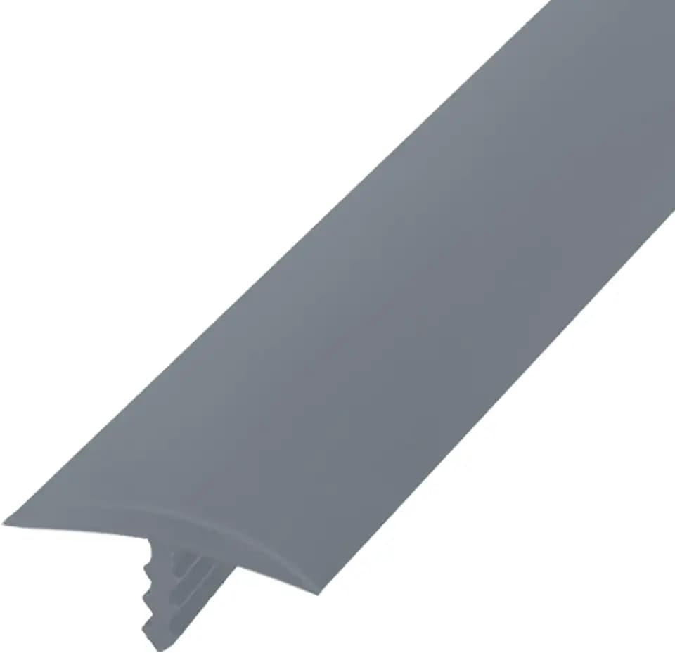 T Rubber Trim Molding, Fit 1 inch Edge, Shelf Edging Banding, Center Barb Tee Moulding for Tables, Floor Transition Strip, Machines Decorative, Gray, 20FT