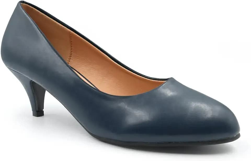 Damen Pumps - niedriger Absatz - bequem für die Arbeit, das Büro, Hochzeiten