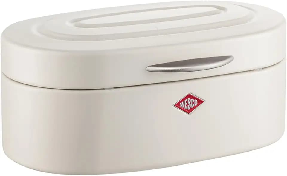 WESCO Single Elly Brotkasten in der Farbe sand matt, pulverbeschichtetes Stahlblech, Lüftungslöcher und stabiler Handgriff