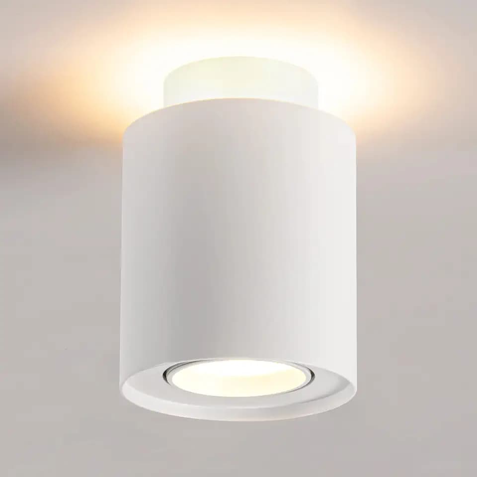 LED Aufbauspot - 30° Schwenkbar Deckenspots Weiß 3000K Unteres Glühen LED Aufbaustrahler - Ø90x125mm Aufputz 230V inkl. 5W LED GU10 Warmweiß - Spots Deckenleuchte für Wohnzimmer Schlafzimmer