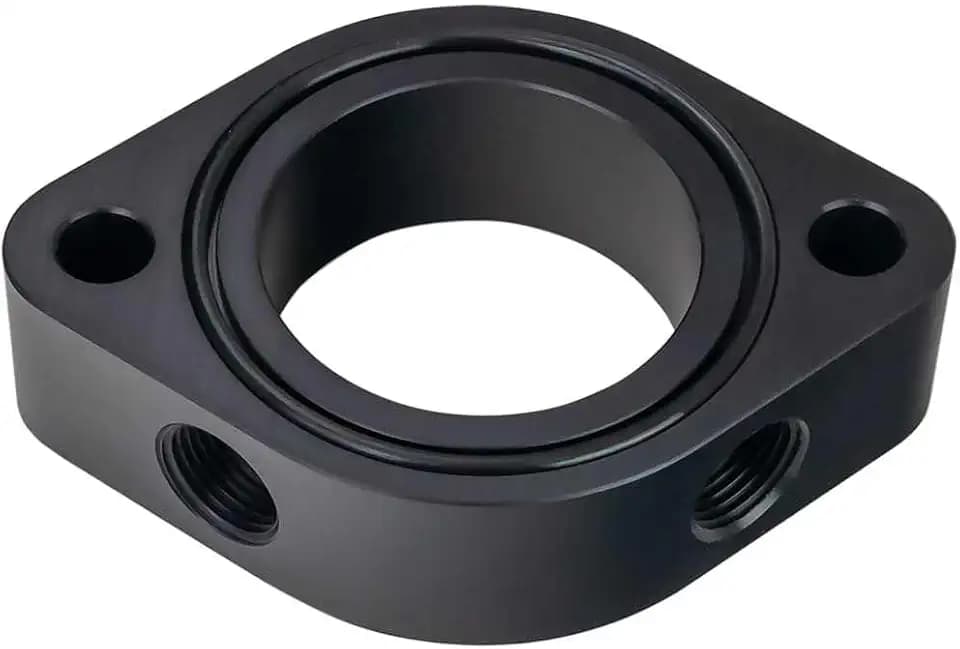 Moroso 63434 Billet Thermostat Spacer, Fits Small Block Chevy, Big Block Chevy Intake Manifolds, Black Anodized Finish