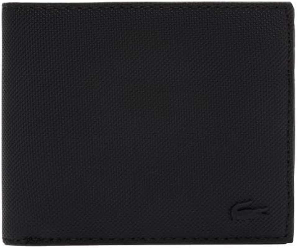 Lacoste Mens Classic Medium Billfold Coin Wallet, Black, One Size