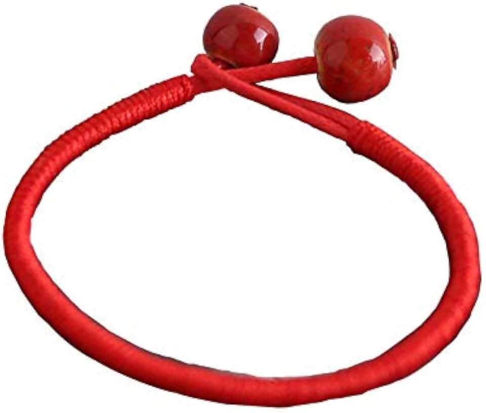 Lzz Fashion lady hand-woven lucky bracelet beads red rope ceramic bracelet jewelry