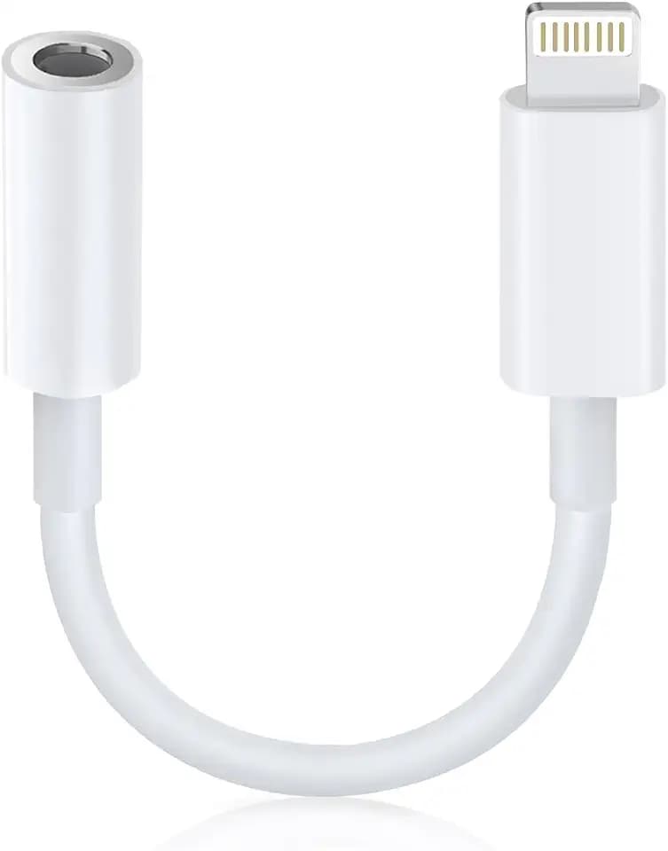 Lightning to 3.5mm Headphone Jack Adapter [Apple MFi Certified] Hi-Fi Stereo Sound, Full Function Control, Compatible with iPhone 14/13/12/11/X/8 & More – for Music, Calls & Car AUX White 1Pack
