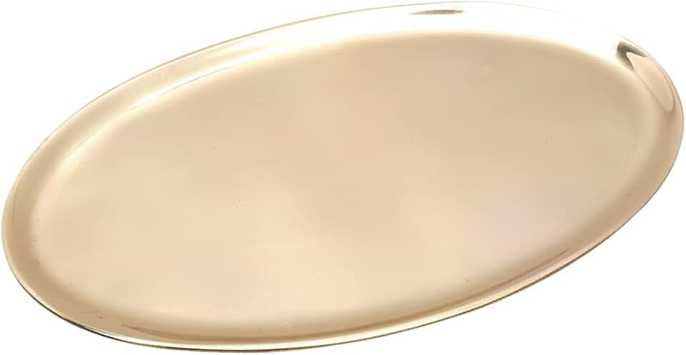 NKlaus ovaler Kerzenteller 20x11cm aus Messing, poliert Gold