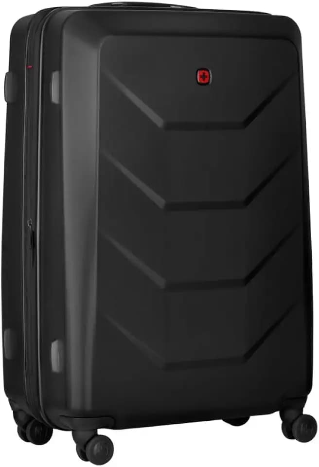 WENGER Prymo Large Hartschalenkoffer mit 4 Rollen, Trolley, Groß, 93 (107) l, Sicherheitsschloss, Damen Herren, Reisen Urlaub, Schwarz, 612538