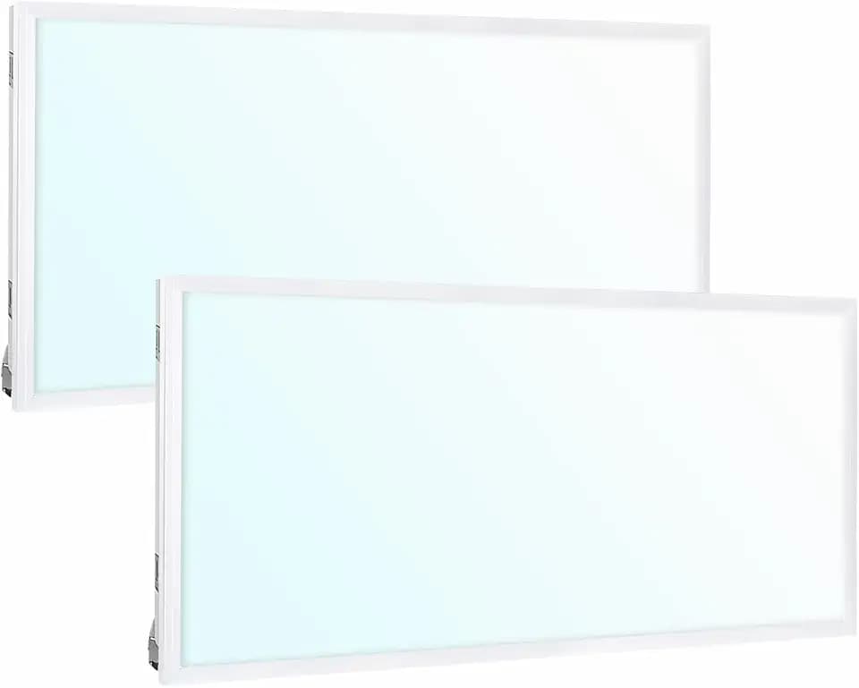 hykolity 2x4 LED Flat Panel Troffer Light 5CCT Dimmable,Drop Ceiling,2Pack