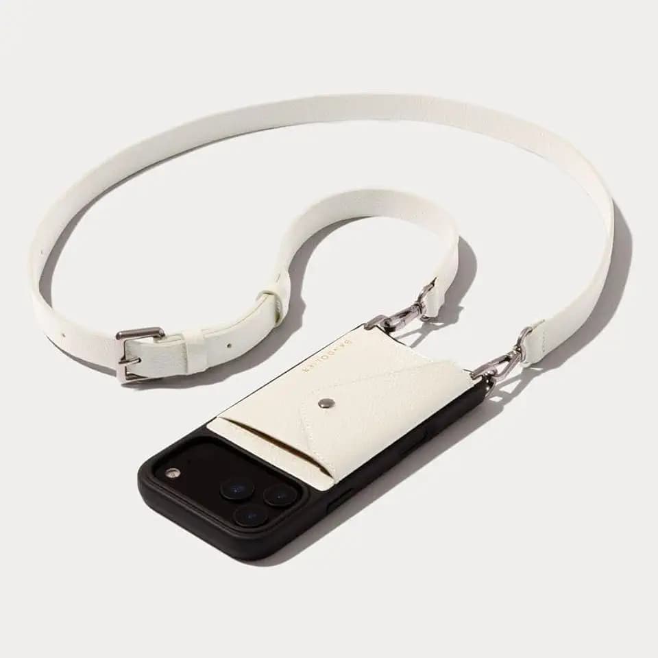 Bandolier Hailey Leather Crossbody Phone Case iPhone 17 Pro Max- Ivory