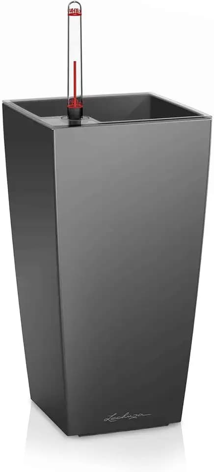 Lechuza-Gefäß mit Bewässerungssystem Maxi-CUBI Premium anthrazit metallic