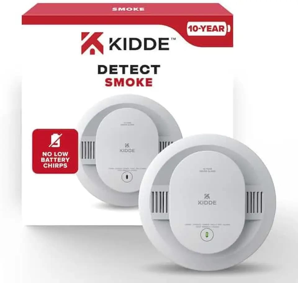 Kidde 10-Year Battery Powered Smoke Detector with Photelectric Sensor 21031466