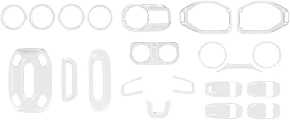 for Wrangler JL Interior Trim Kit White Dashboard for Jeep Wrangler JL JLU Gladiator JT 2018-2023 White Interior Accessories 21pcs