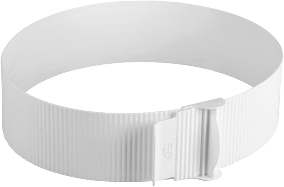 Dr. Oetker Tortenring Ø15-30cm, Küchenhelfer aus Kunststoff, stufenlos verstellbar, perfekt geeignet für Schichttorten, einfaches und bequemes Entfernen, (Farbe: weiß), Menge: 1