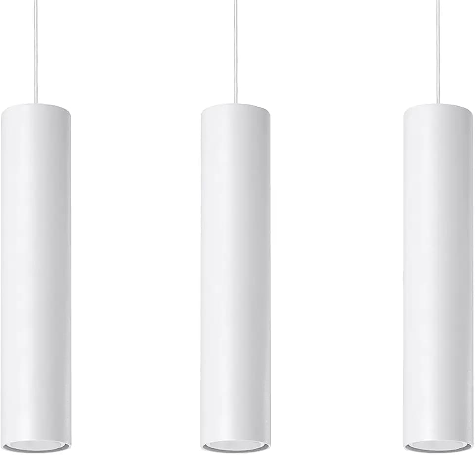 MiaLux Pendelleuchte Innen Weiß Rund 3 x GU10 bis max. 40W 230V IP20 Wohnzimmer Schlafzimmer Treppenhaus Flur Energieklasse A Issa Pendellampe, Stahl, Leuchtmittel, ML.0325
