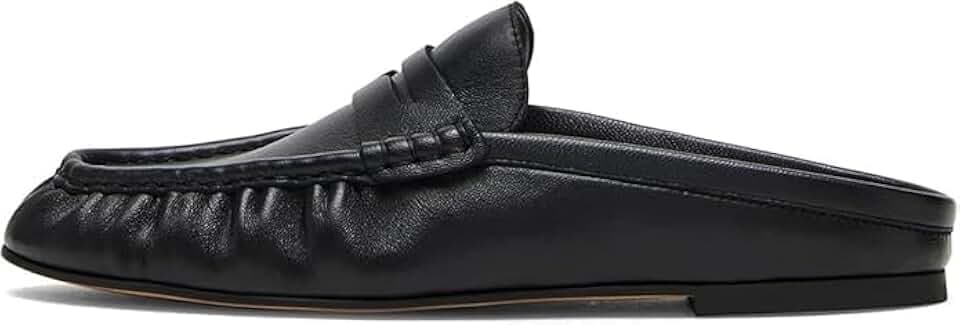 MAVMAX Mule Loafers for Women Slip On Round Closed Toe Backless Flats Fashion Ruched Comfortable Casual Slides Shoes