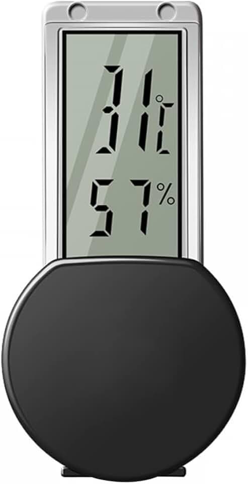 Reptilien Hygrometer Thermometer, Digitaler Temperaturmonitor mit Saugnapf Hochempfindliches Temperatur und Feuchtigkeitsmessgerät für Reptilienbecken Terrarien