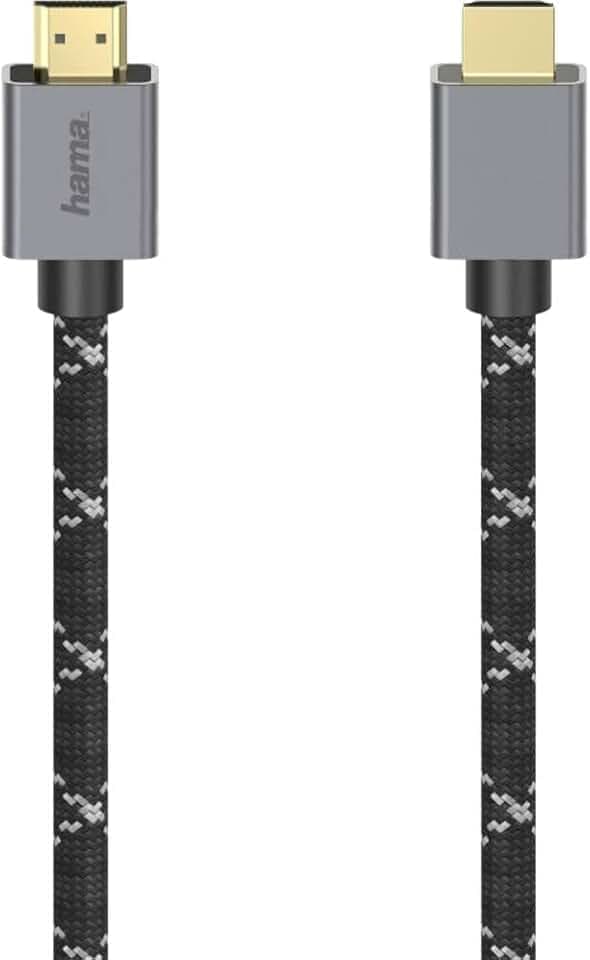 Hama HDMI Kabel 2m lang Ultra HD 8k (Ultra High Speed HDMI Cable mit HDR, HEC, eARC, vergoldet, Monitorkabel mit robustem Mantel, Verbindung von PC/Notebook mit Monitor, TV, Beamer, Playstation, XBOX)