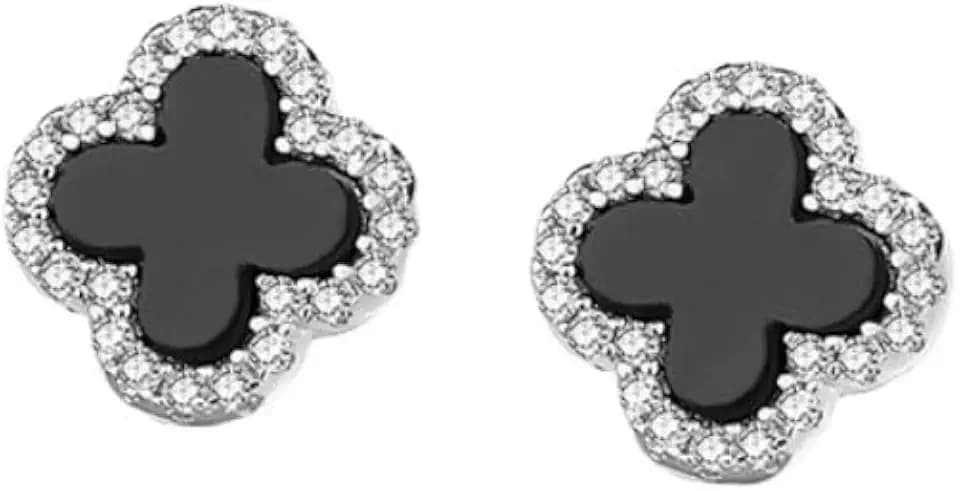 clover stud earrings for women, cubic zirconia clover earrings, designed specifically for fashionable women and suitable for various holiday gifts