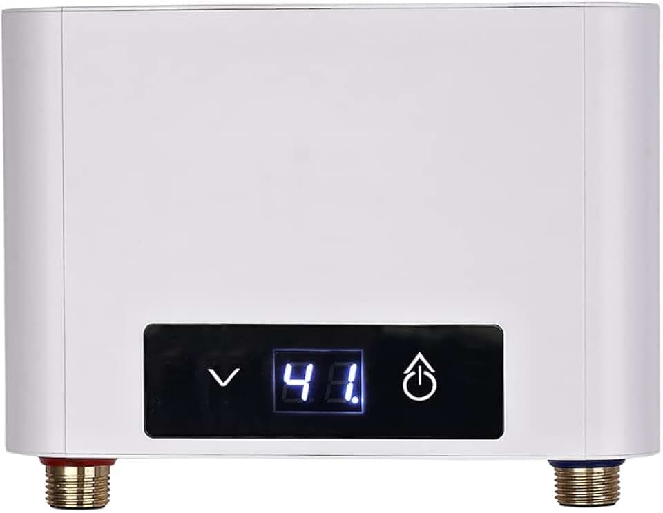 Elektronischer Durchlauferhitze Dusche, 220V elektrische Warmwasserbereiter Temperaturwahl 30-52 °C mit Bad Dusche Kit, für Handwaschbecken, Küche, Bad, Waschbecken (3500W ohne Duschset, Weiß)