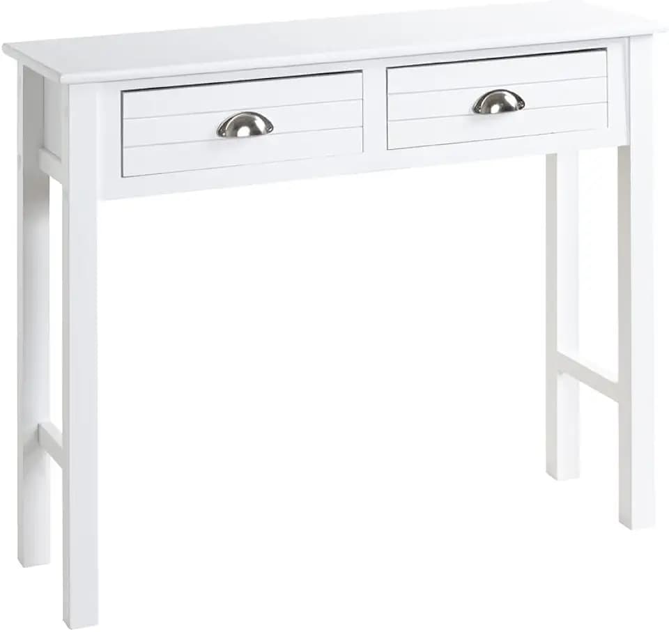 HAKU Konsole weiß, Massivholz, MDF - Maße: B 100 cm x H 77 cm x T 30 cm, Style: Coastal Furniture