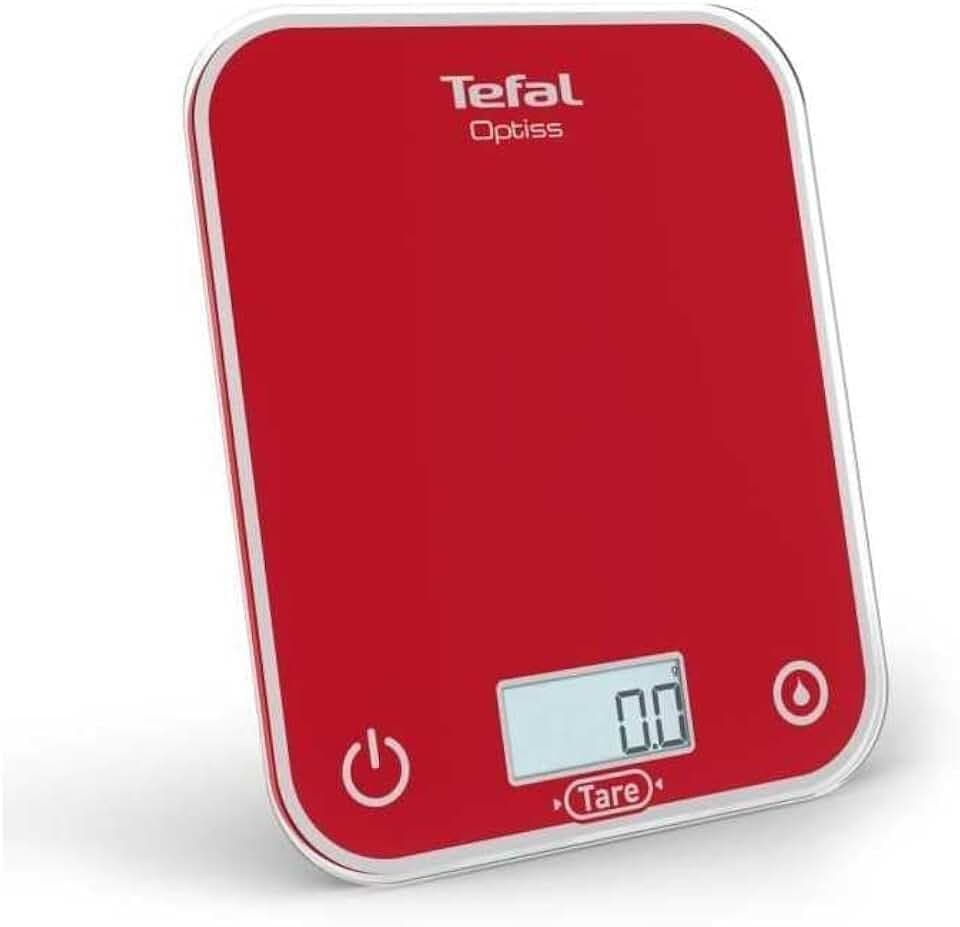 Tefal, Optisss BC50U3V0 Elektronische Küchenwaage, leicht ablesbares Display, kratzfest, Kapazität 5 kg, Weiß