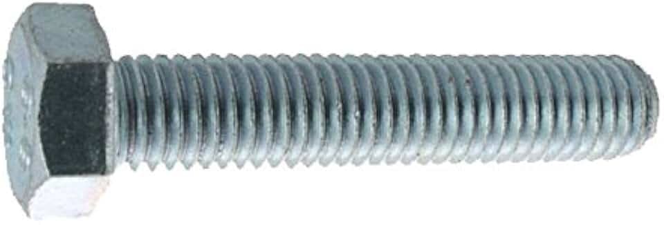 Viswood 933881645 Schachtel 25 Stück Sechskant Holzschrauben Metallen Gewinde insgesamt 16,0 x 45 stahl, 8.8, Zink, Weiß