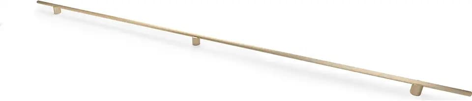 GTV Möbelgriff LINEA – Stangengriff Aluminium 1200 mm, Küchengriff Schrankgriff Hellgold Gebürstet, Lochabstand 2x512 mm, Geriffelt, Modern