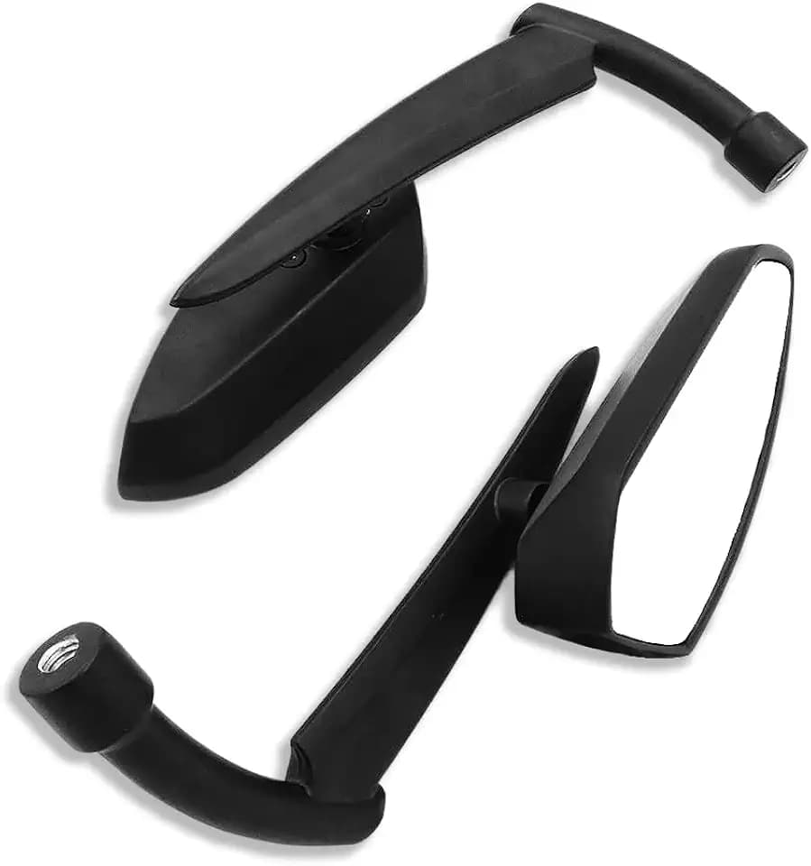 MT353-BK Black Spear Blade Mirrors Compatible with Harley Davidson Sportster Dyna Softail Universal with 8mm or 10mm Clockwise thread [P/N: MT353-BK]