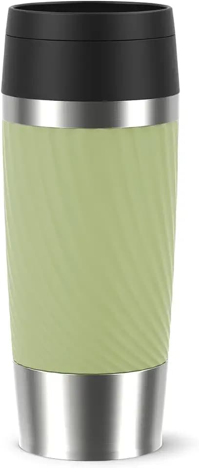 Emsa Travel Mug Classic Twist Isolierbecher 0,36 Liter, Comfort-Schraubverschluss, Quick-Press, auslaufsicher, spülmaschinenfest, 4h warm, 8h kalt, grün, N2025500