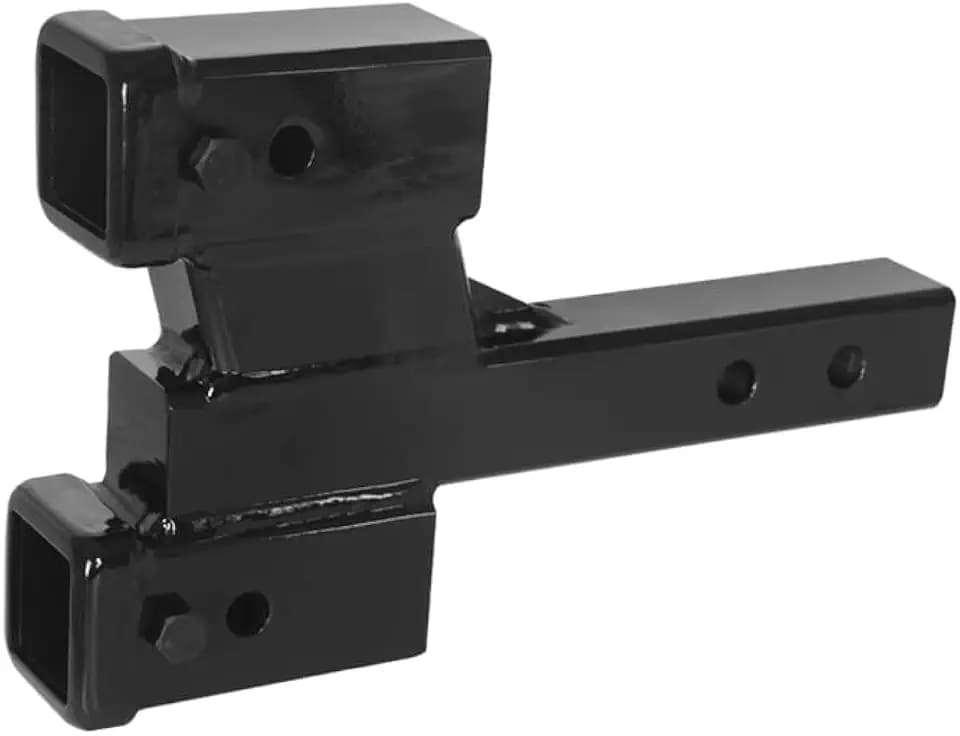 Heavy Dual Hitch Extension,2" Receiver, 2-inch Solid Shank,2-inch & 6-inch Riser/Drop,10000lbs Capacity (2" and 4" Drop-Solid Shank)