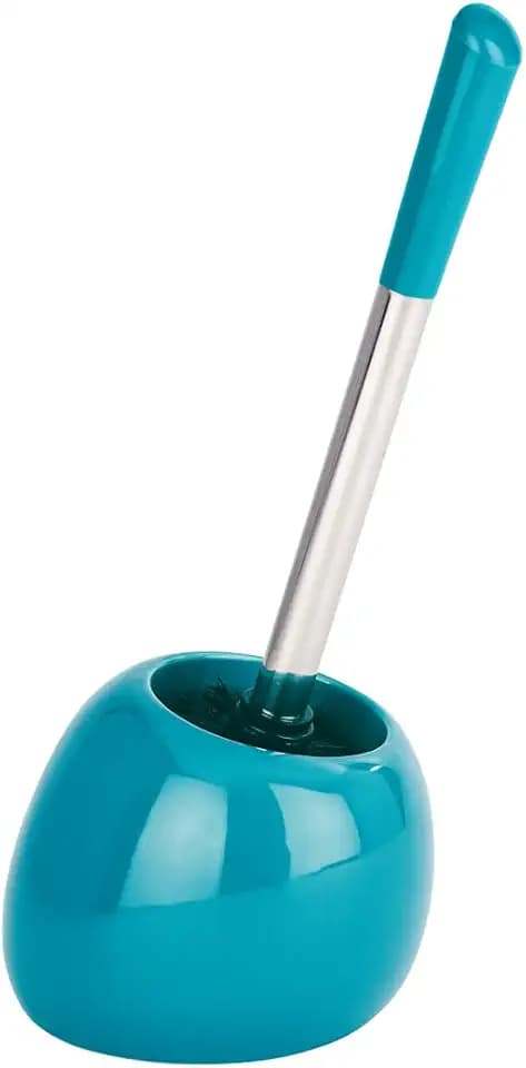 WENKO WC-Garnitur Polaris Petrol - WC-Bürstenhalter, Keramik, 15 x 34.5 x 14.5 cm, Petrol, 34.5 x 14.5 x 15 cm
