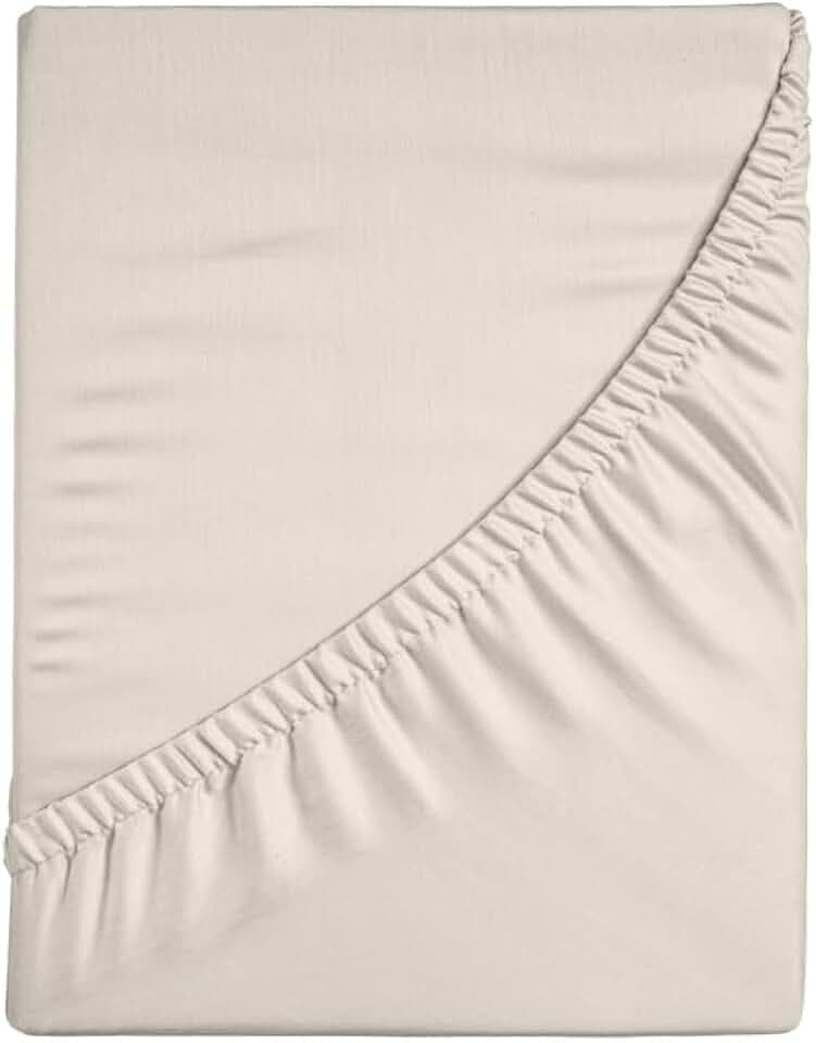 0Bed Lenzulo unter einem Bett mit Maxi Ecken 90x200 + 30 Elfenbein