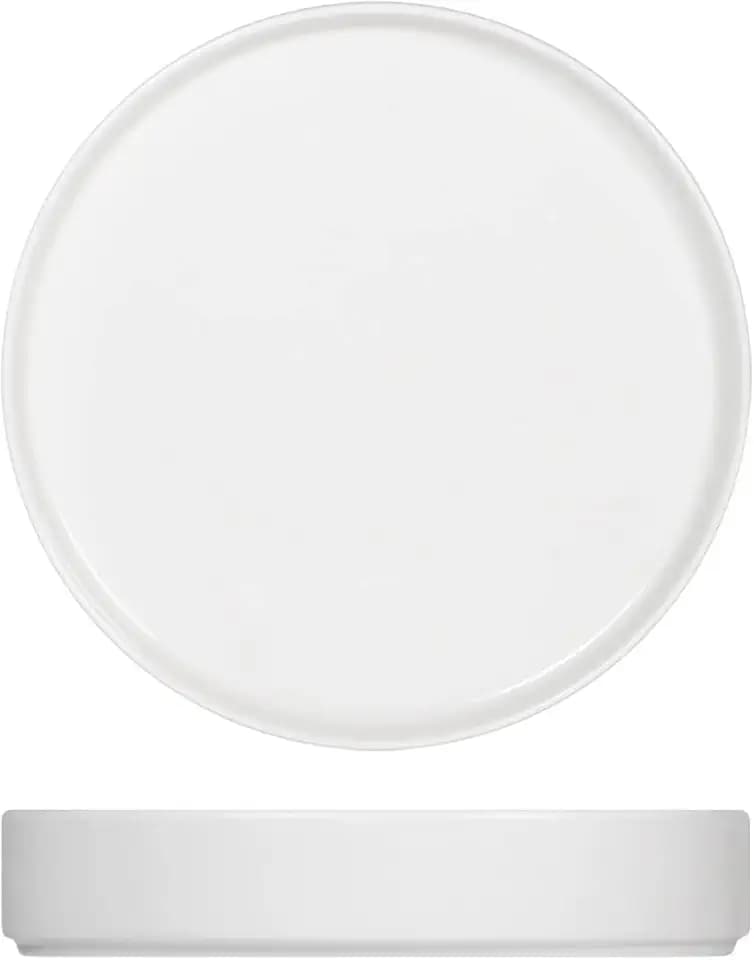 H&H Norway 6er Set Suppenteller aus Porzellan, Weiß, 19,5 cm