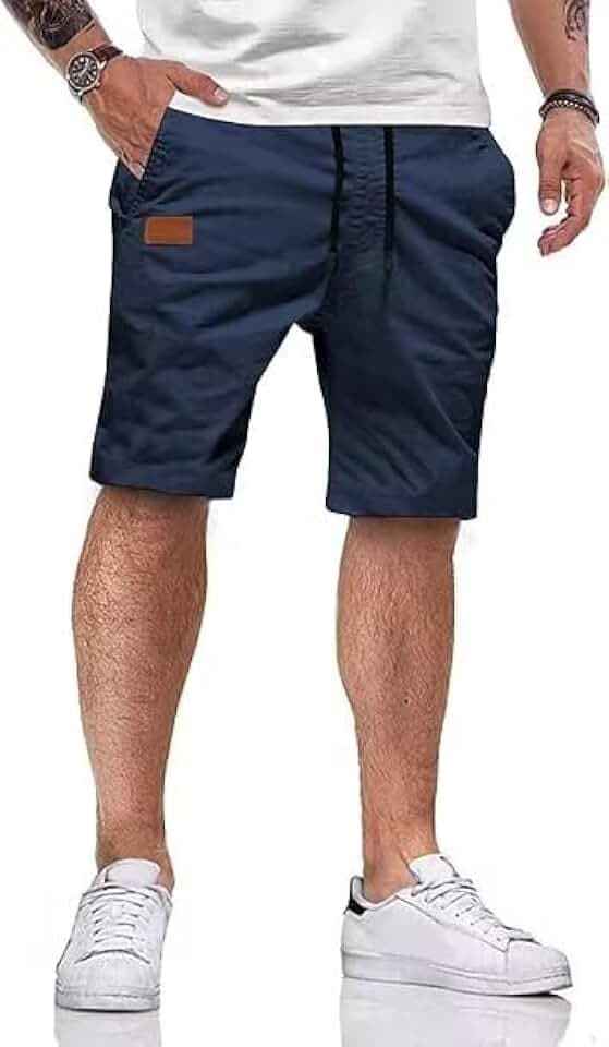 Tansozer Kurze Hosen Herren Sommer Chino Elastische Taille