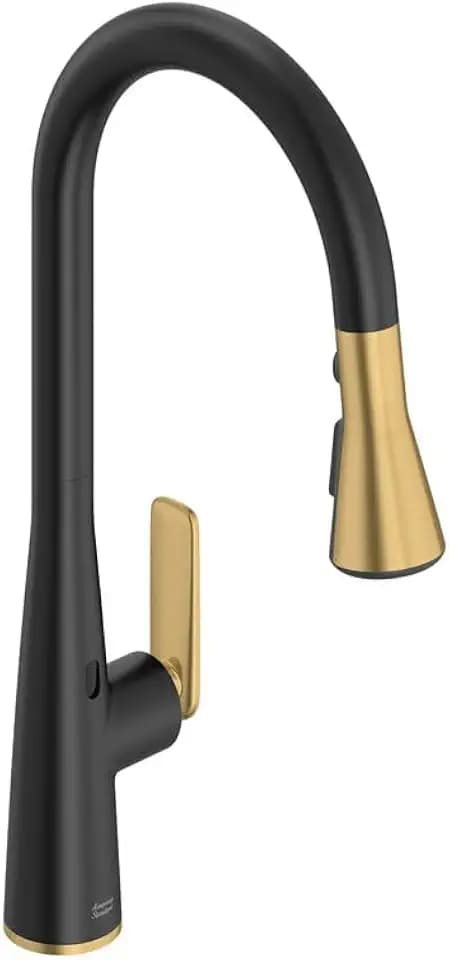 American Standard Aspirations Touchless PullDown Kitchen Faucet, Black/Gold