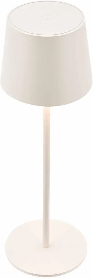BRILONER - LED Tischlampe kabellos IP44 mit Touch, dimmbar, Akku & Lichtquelle tauschbar, Nachttischlampe, Leselampe, Campinglampe, Tischleuchte, Akku Lampe, Outdoor, 11 x 33 cm, Altweiß
