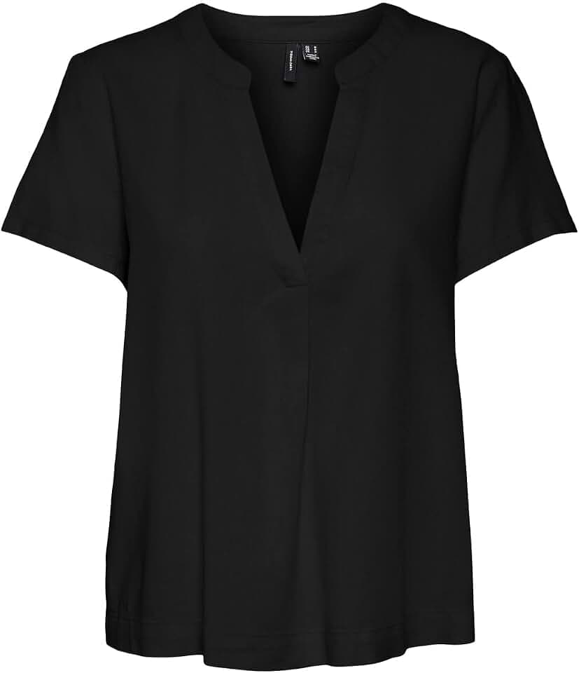 VERO MODA Damen Vmmymilo WVN Ga Top, Schwarz, S EU