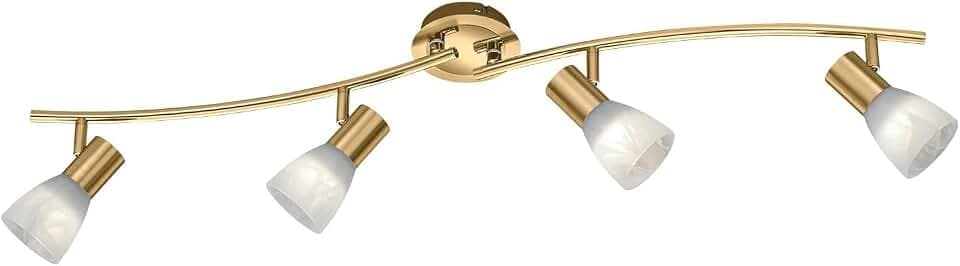 Trio Leuchten LED-Deckenleuchte "Levisto" in Messing matt, Glas alabasterfarbig weiß 871010408