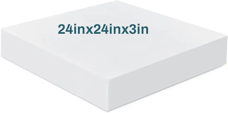 Frienda 1 Pack 3" x 24" x 24" Upholstery High Density Craft Foam, White