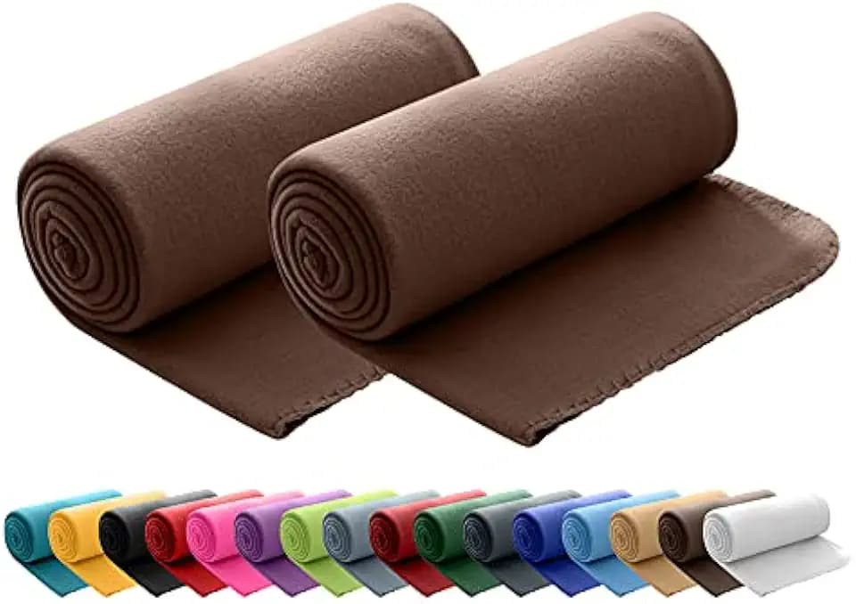 wometo 2er Set Polar Fleecedecke 130x160 Oeko-TEX ca. 400g braun
