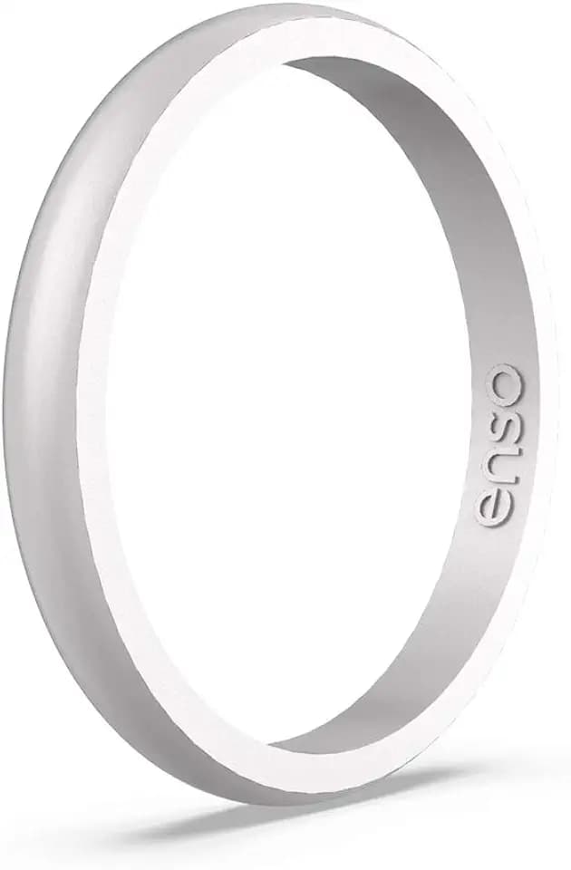 Enso Rings Halo Elements Silicone Ring – Stackable Wedding Engagement Band – Thin Minimalist Band – 2.54mm Wide, 1.5mm Thick