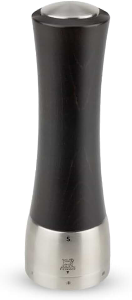 PEUGEOT - Salzmühle Madras u‘Select 21 cm - 6 Mahlgrade - Innovatives Zirlion-Mahlwerk für pulverfeines Salz - Aus PEFC-zertifiziertem Holz und Edelstahl - Französisches Know-how - Schokoladenfarben